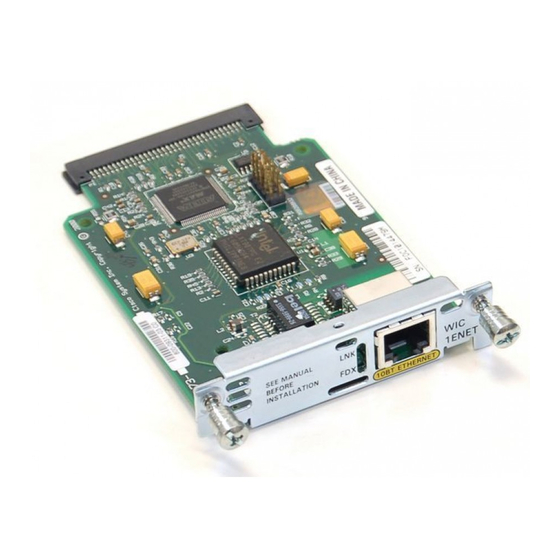 Cisco WIC-1ENET - 1700 Access Routers 1port10bt Enet Wan Interface(man Manual de configuración