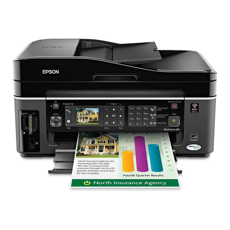 Epson C11CA50201 - WorkForce 610 Color Inkjet Manual de inicio rápido