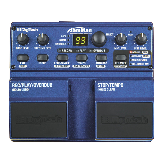 DigiTech JAMMAN STEREO ユーザーマニュアル