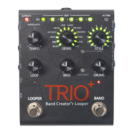 DigiTech TRIO Plus Manual de início rápido