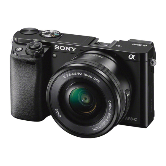 Sony Alpha 6000 ILCE-6000 Instruction Manual