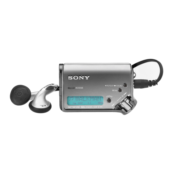 Sony NW-E99 - Network Walkman Руководство по эксплуатации