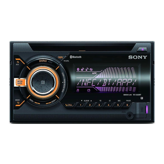 Sony WX-850BT Gebruiksaanwijzing