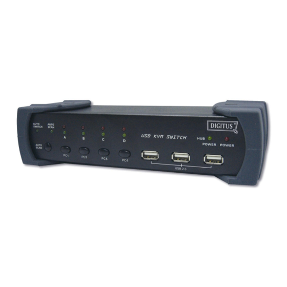 Digitus 4-Port Desktop USB KVM Switch with USB 2.0 Hub Manual