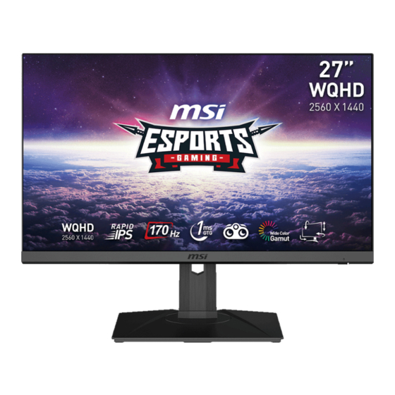 MSI G272QPF (3CD3) Kullanıcı Kılavuzu