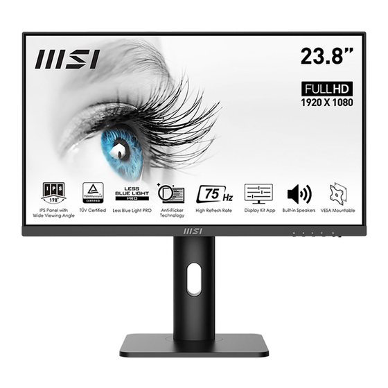 MSI PRO MP273P Panduan Pengguna