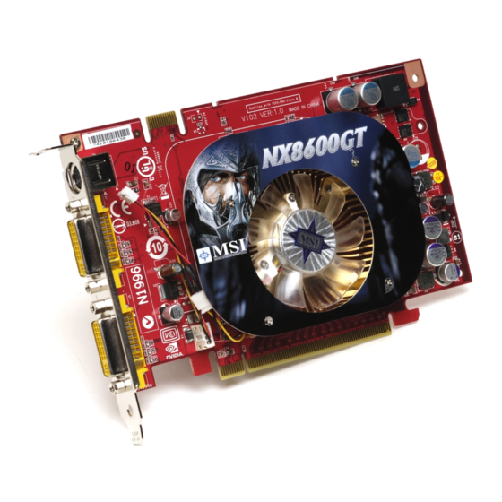 MSI NX8600GT Twin Turbo Snelle gebruikershandleiding