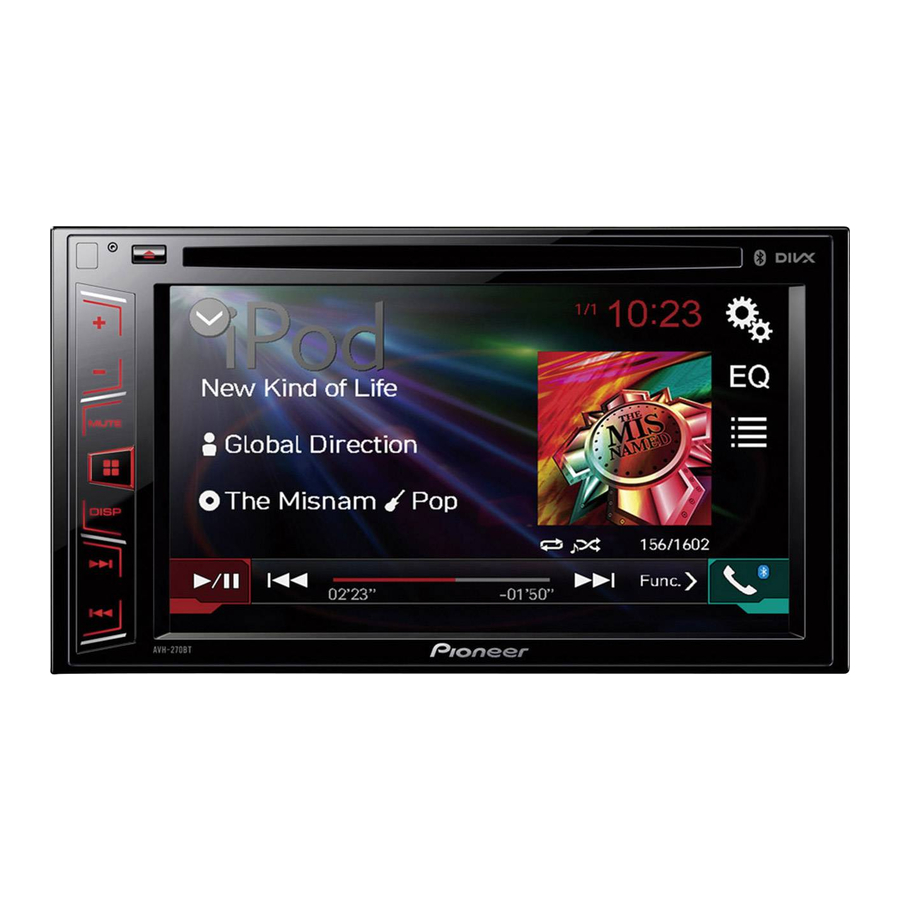 Pioneer AVH-270BT 소유자 매뉴얼