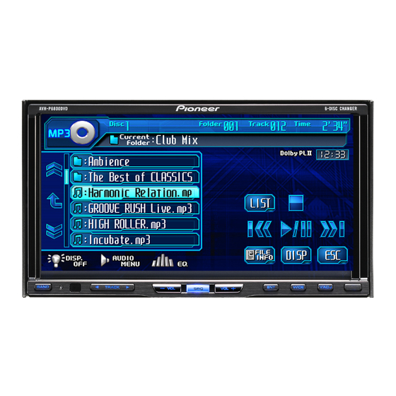 Pioneer AVH-P6850DVD Instrukcja instalacji