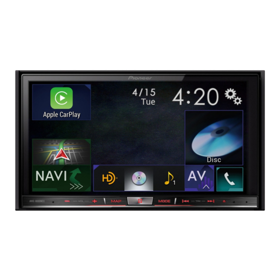 Pioneer AVIC-8000NEX Atualização do firmware