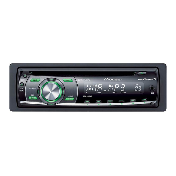 Pioneer DEH 2000MP - Radio / CD Kullanıcı El Kitabı