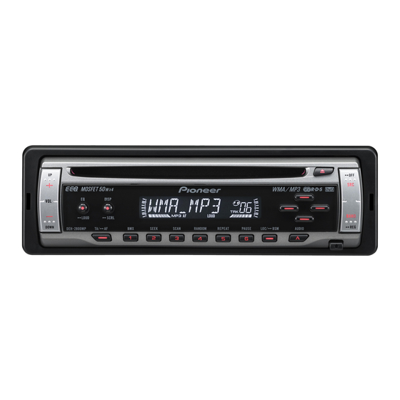 Pioneer DEH 2800MP - Radio / CD Kullanım Talimatları Kılavuzu