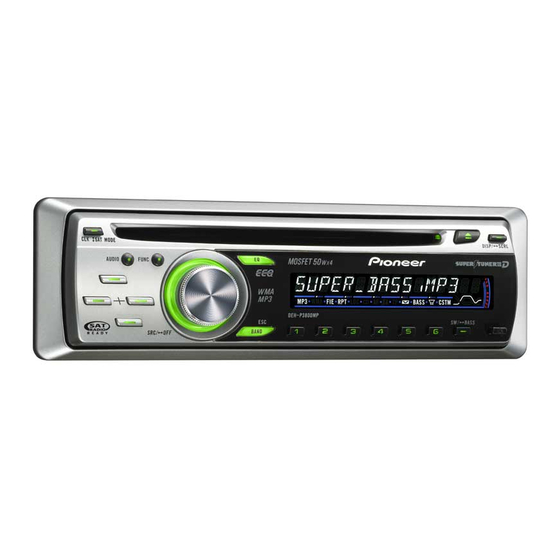 Pioneer DEH-P3800MP - Radio / CD オーナーズマニュアル