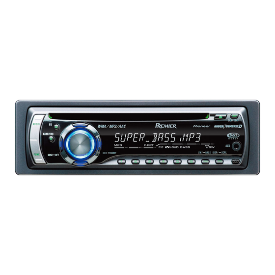 Pioneer DEH-P390MP - Premier Radio / CD Panduan Instalasi