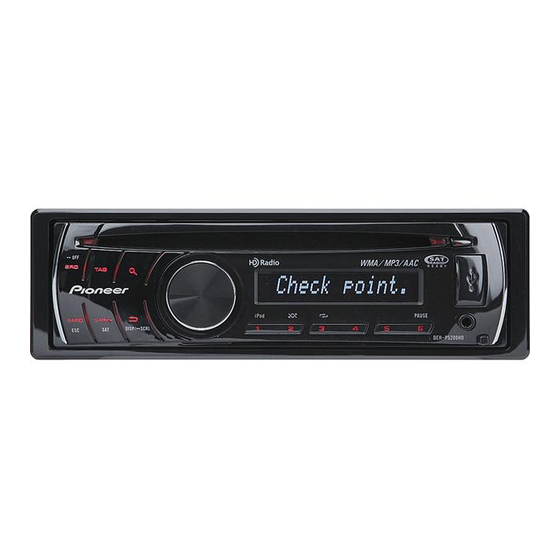 Pioneer DEH-P5200HD Installation Manual