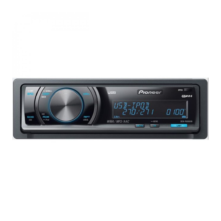 Pioneer DEH-P6000UB - Radio / CD Installatiehandleiding