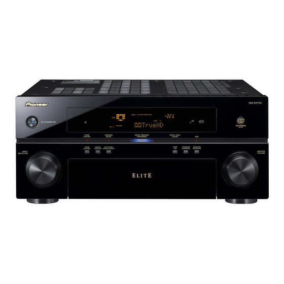 Pioneer VSX94TXH - Elite AV Receiver Інструкція з експлуатації