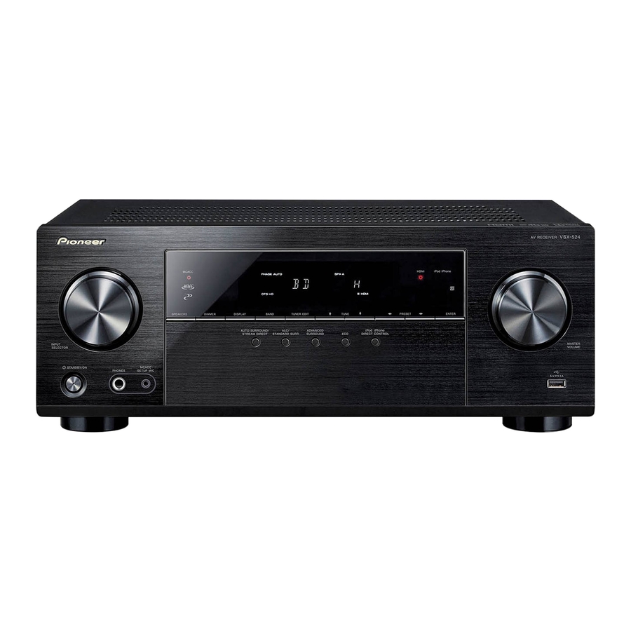 Pioneer VSX-524-K Kullanım Talimatları Kılavuzu