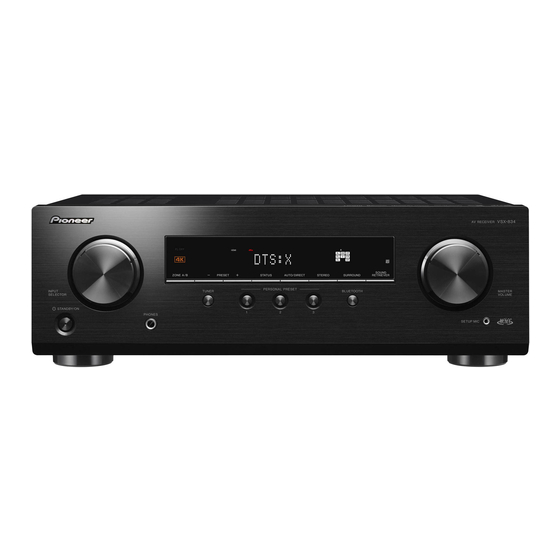 Pioneer VSX-834 İlk Kurulum Kılavuzu