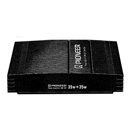 Pioneer GM-62 Owner's Manual