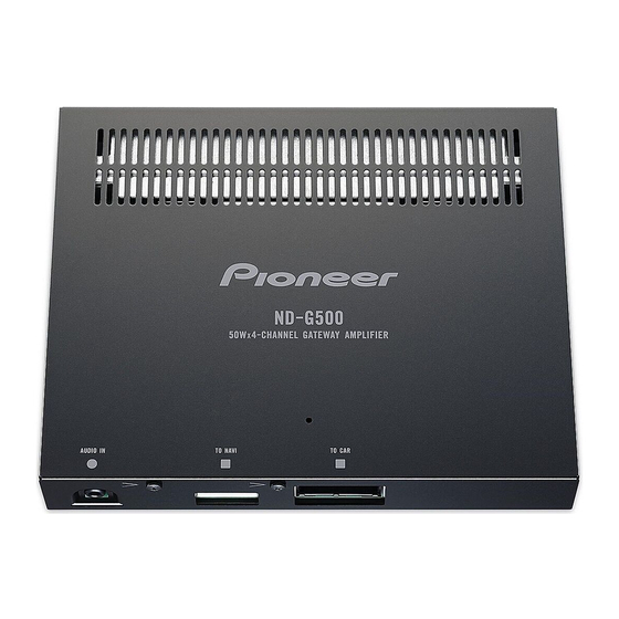 Pioneer ND-G500 - Amplifier Kullanıcı El Kitabı