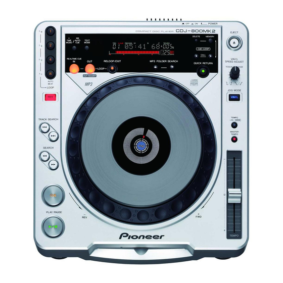 Pioneer CDJ-800MK2 Руководство по эксплуатации