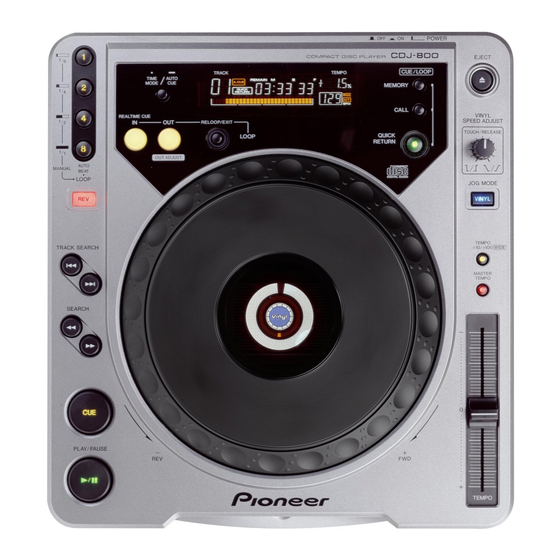 Pioneer CDJ800Mk1 Fitting Instructions