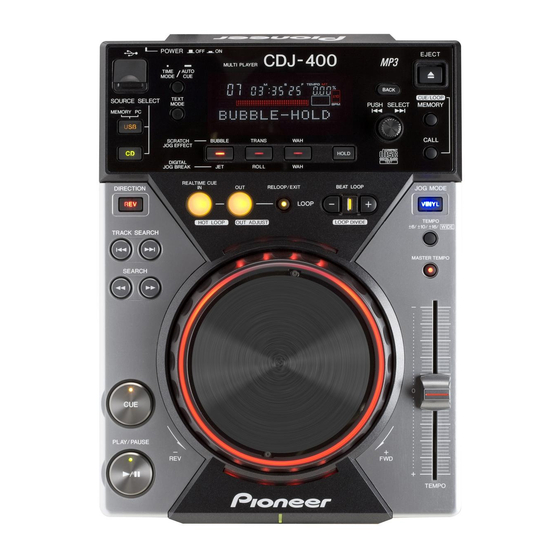 Pioneer DJS CDJ-400 Посібник з управління