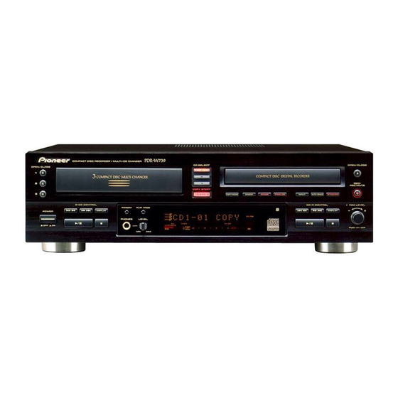 Pioneer PDR-W739 Skrócona instrukcja obsługi