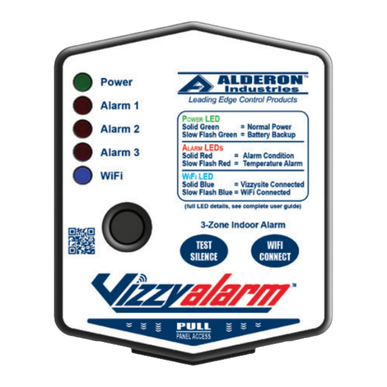 Alderon Industries Vizzyalarm VZW-01 Handbuch für Betrieb, Wartung und Installation