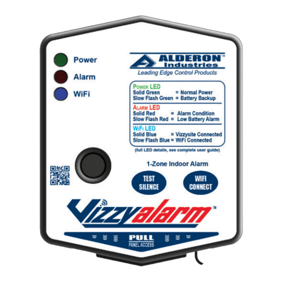 Alderon Industries Vizzyalarm VZW-02 Bedienings-, onderhouds- en installatiehandleiding