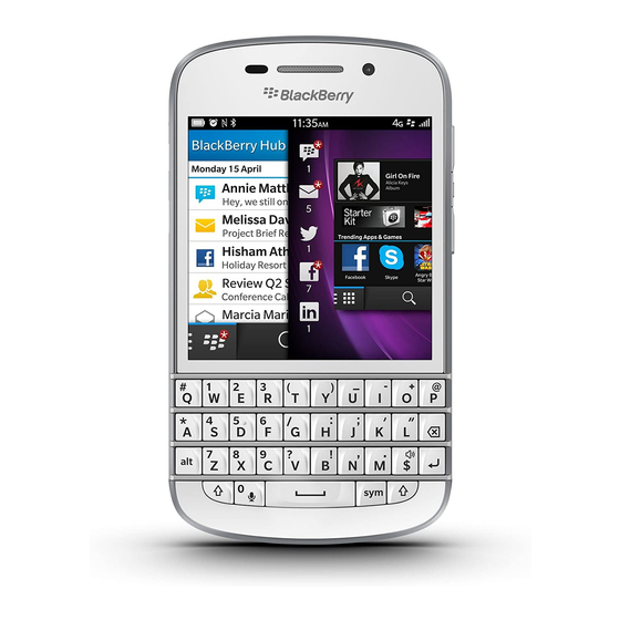 Blackberry Q10 Información sobre seguridad y productos