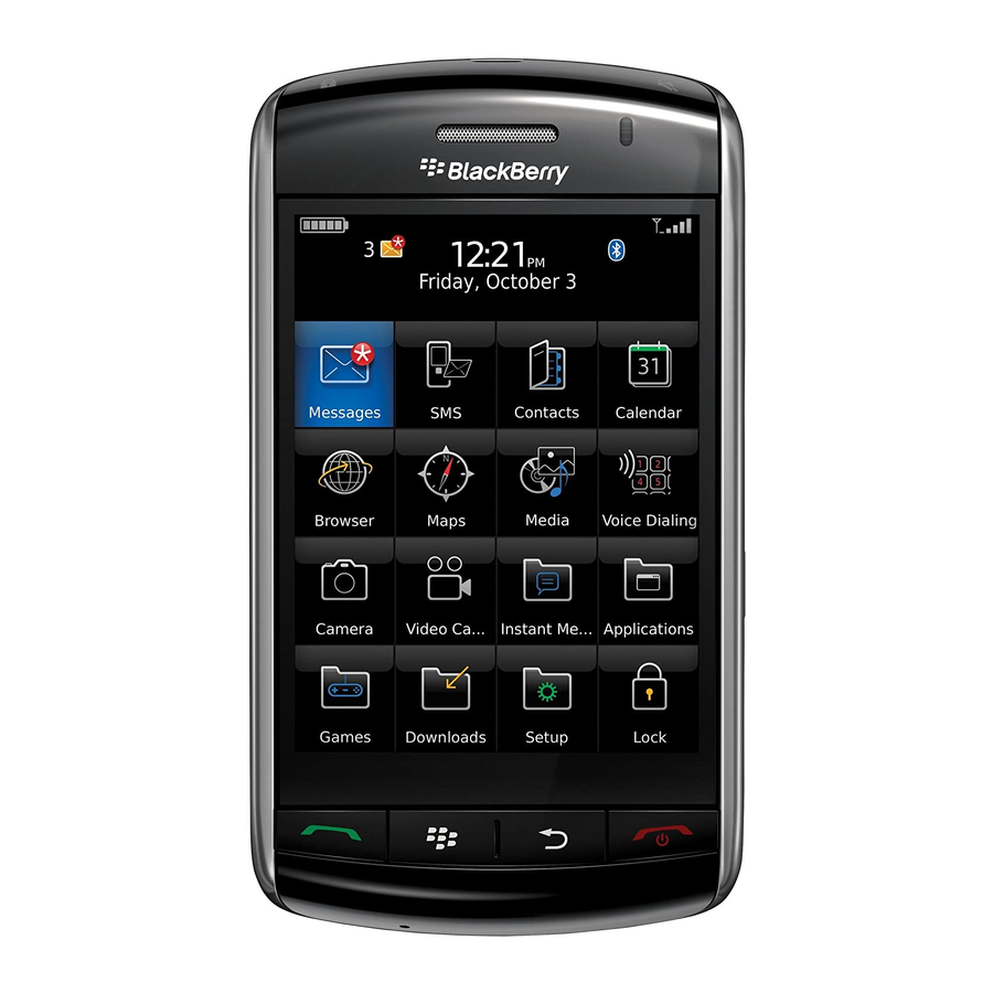 Blackberry STORM 9500 - STORM 9530 SMARTPHONE Manuale introduttivo