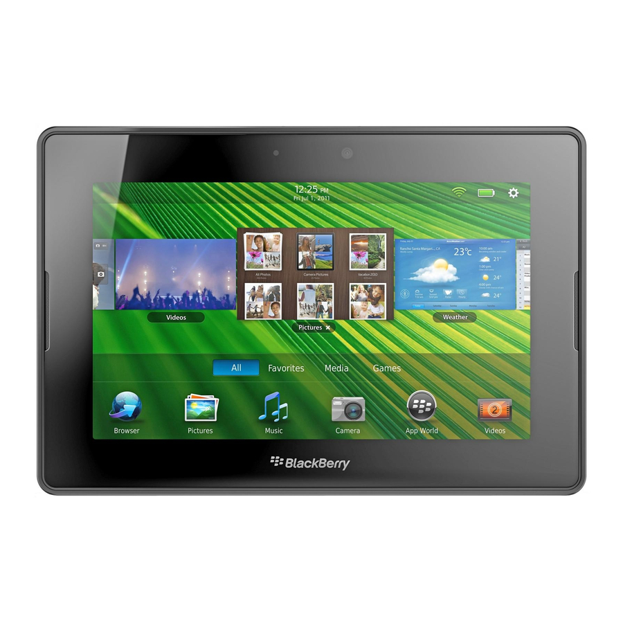 Blackberry PlayBook Tablet Руководство пользователя