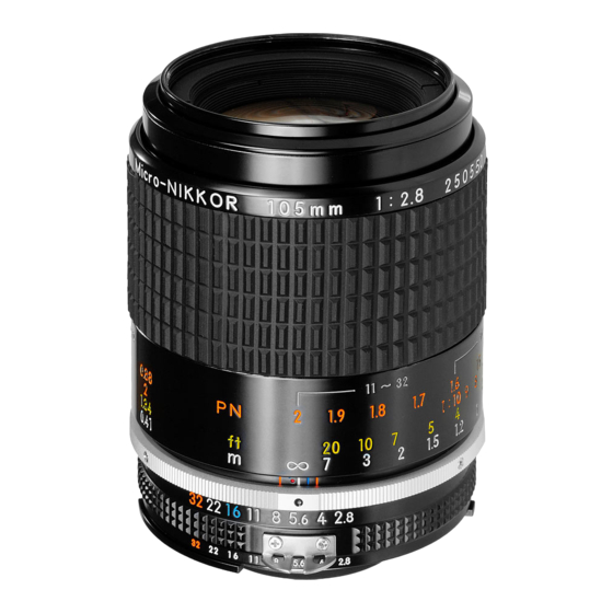 Nikon AI-S Micro-Nikkor 105mm f/2.8 Manuale di istruzioni