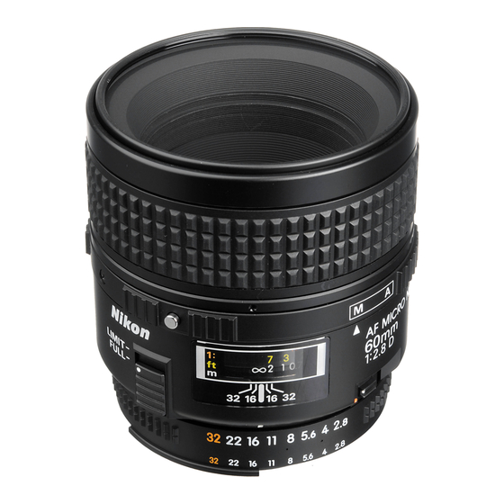 Nikon AF Micro-Nikkor 60mm F/2.8 D Інструкція з експлуатації