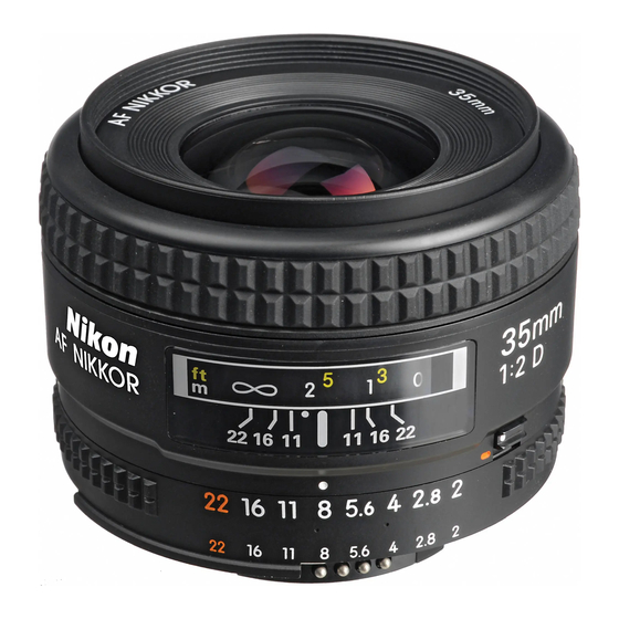 Nikon AF Nikkor 35mm f/2D Brochura e especificações