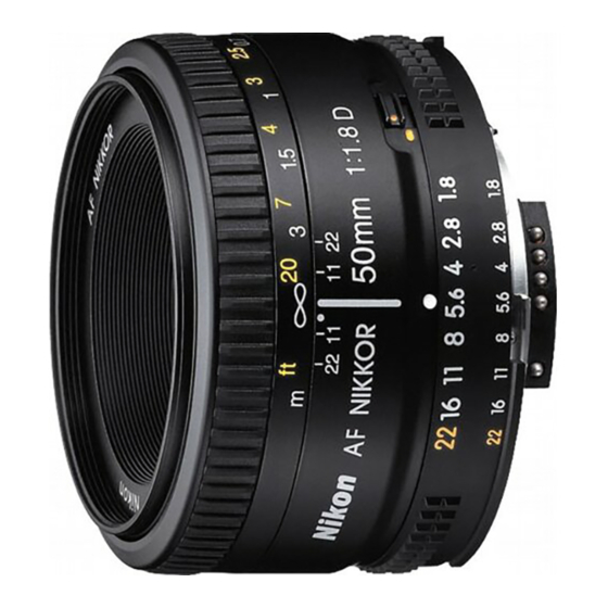 Nikon AF Nikkor 50mm f/1.8D Інструкція з експлуатації