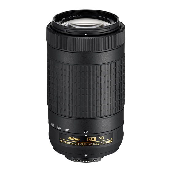 Nikon AF-P DX NIKKOR 70–300mm f/4.5–6.3G ED Manual do utilizador