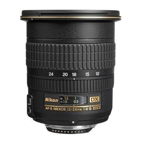 Nikon AF-S DX Zoom-Nikkor 12-24mm f/4G IF-ED Руководство по эксплуатации