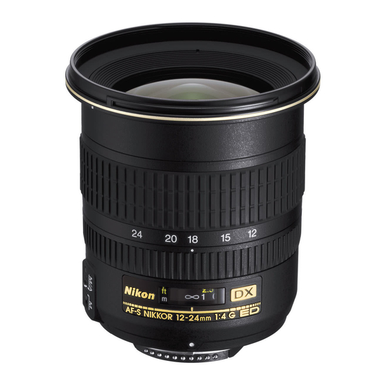 Nikon AF-S OX Zoom-Nikkor ED 12-24mm f/4G IF Інструкція з експлуатації