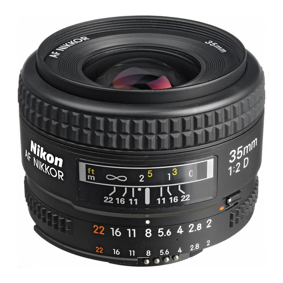 Nikon AF Nikkor 35mm f/2D Opuscolo e specifiche