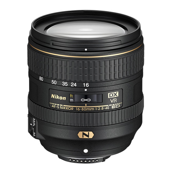 Nikon AF-S DX NIKKOR 16-80mm f/2.8-4E ED VR Manuale d'uso