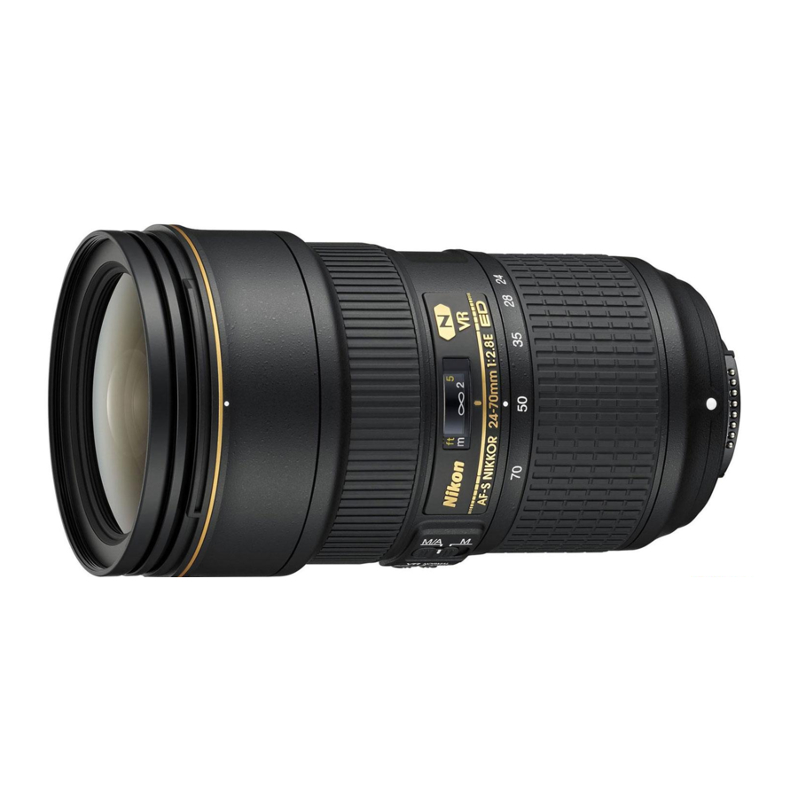 Nikon AF-S NIKKOR 24-70mm f/2.8G ED Gebruiksaanwijzing