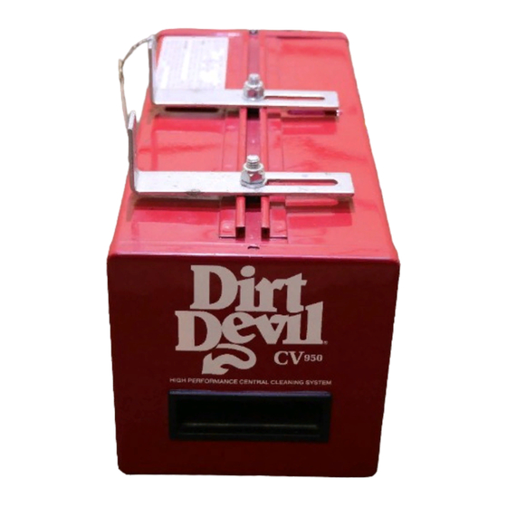 Dirt Devil Central Cleaning System for RV's CV950 Gebruikershandleiding