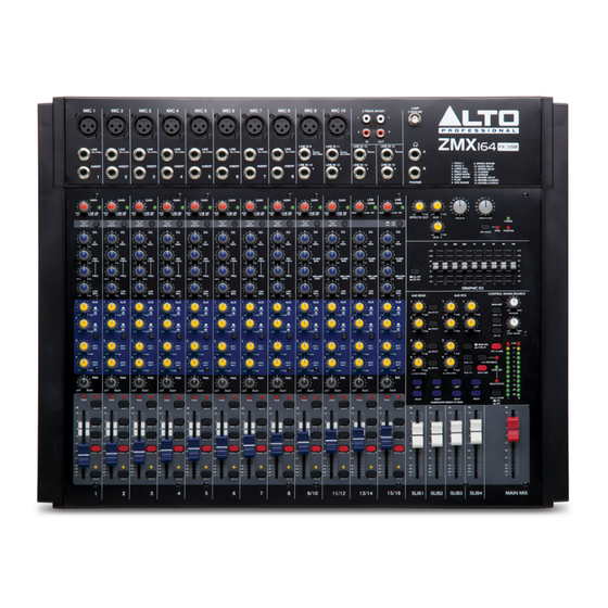 Alto Professional ZMX164FXUSB 빠른 시작 매뉴얼