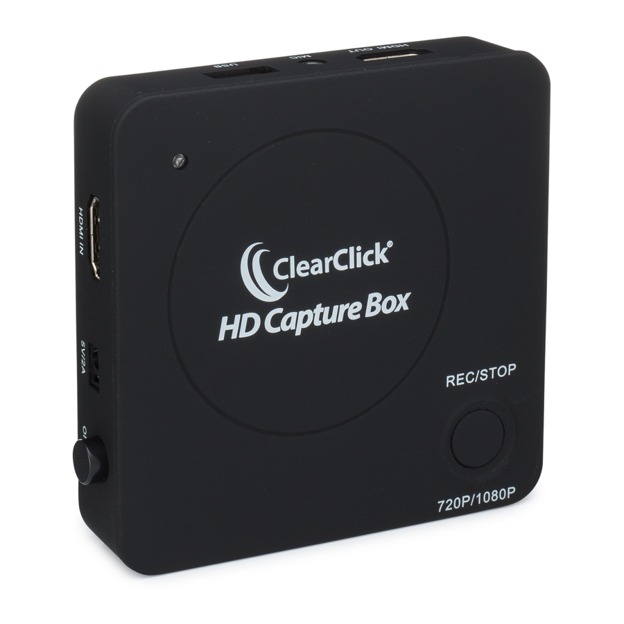 ClearClick HD Capture Box 720p Manuale d'uso e manuale di avvio rapido