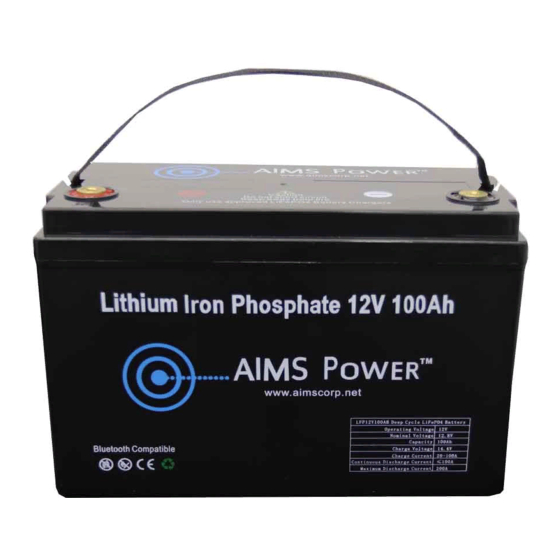 AIMS Power LFP12V100A Gebruiksaanwijzing