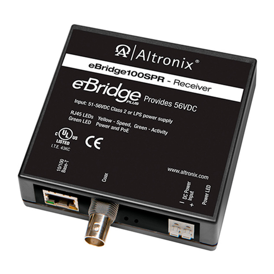 Altronix eBridge100SPR Instrukcja instalacji