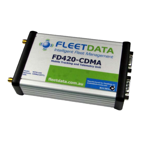 FleetData FD420-CDMA Hızlı Başlangıç Kılavuzu